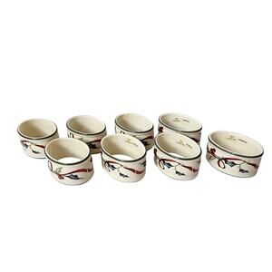 Lenox Winter Greetings Everyday Porcelain Dinner Napkin Rings Set of 8